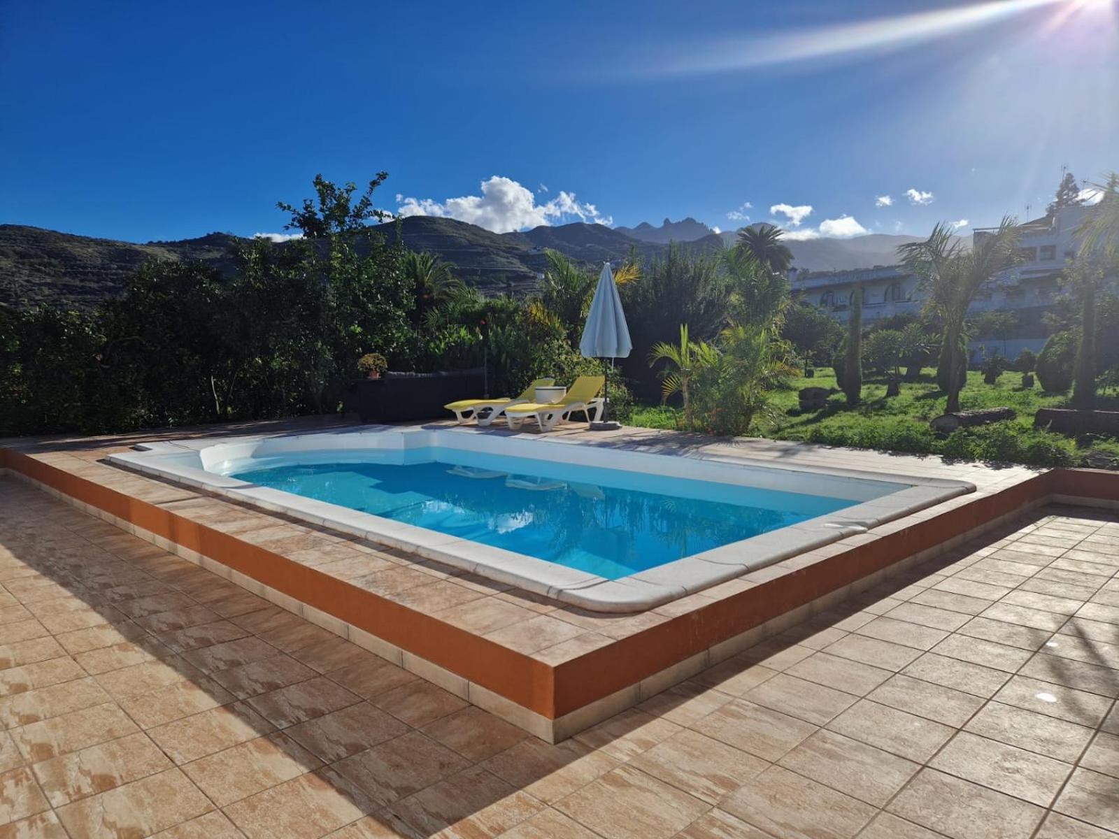 Casa Con Piscina, High-Speed Wi-Fi Y Vistas Villa Santa Brigida  Luaran gambar