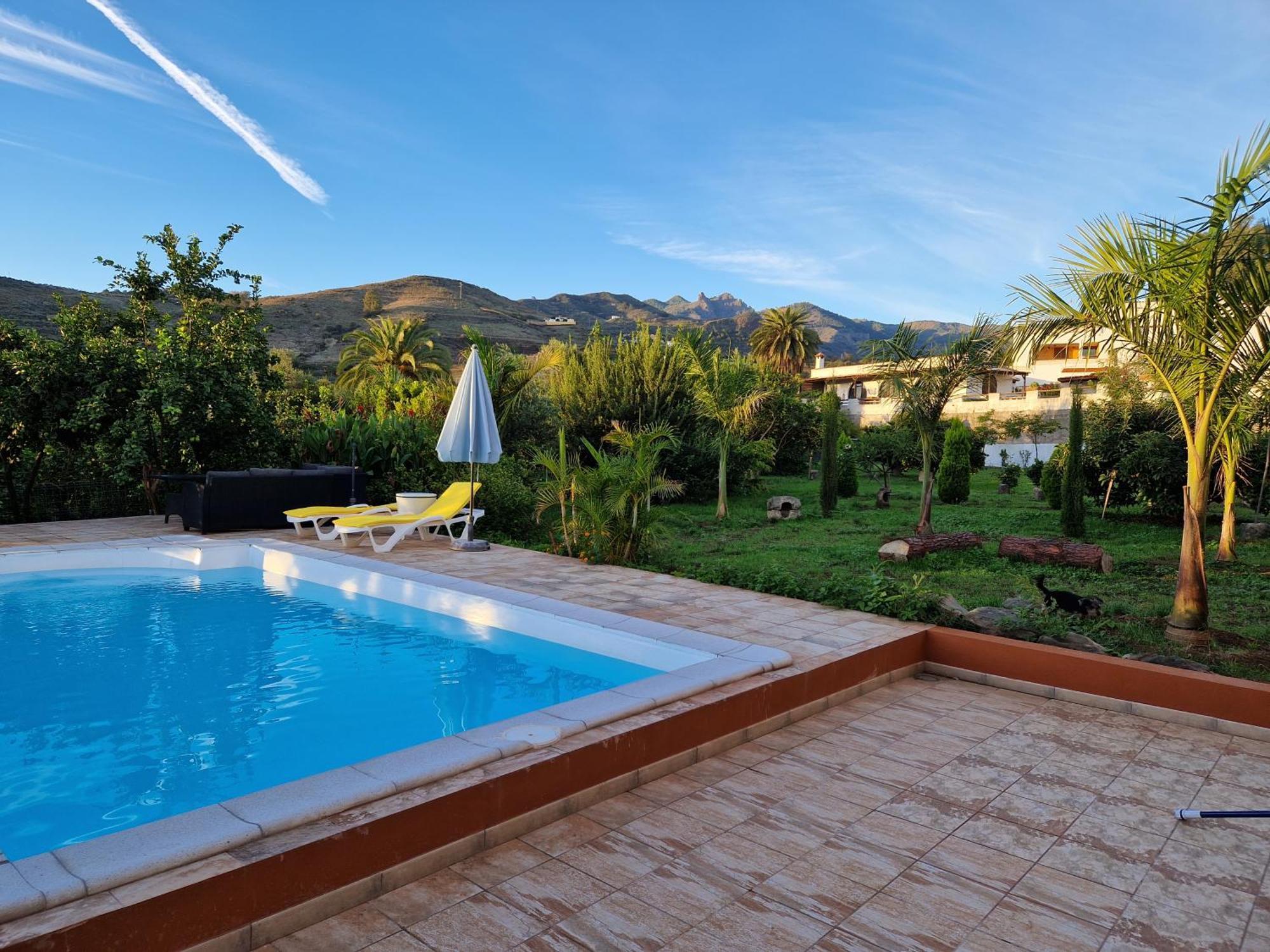 Casa Con Piscina, High-Speed Wi-Fi Y Vistas Villa Santa Brigida  Luaran gambar